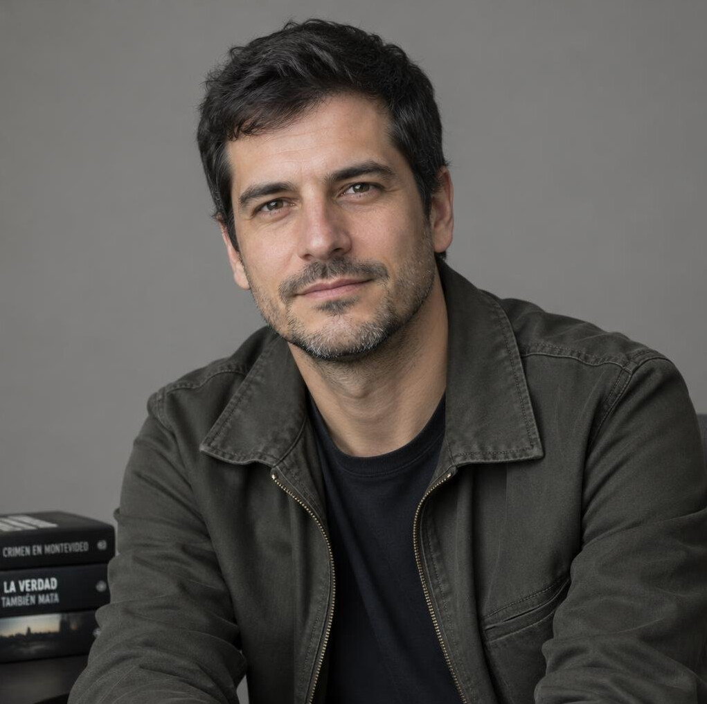 Portrait of a man with short dark hair and a light beard